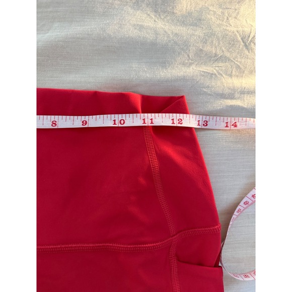 CRZ YOGA Red High Waisted Biker Shorts With Pockets Size M 8/10 - Picture 5 of 6